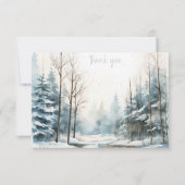 Winter sneeuw bos sympathie dank u notitiekaartje (Voorkant)