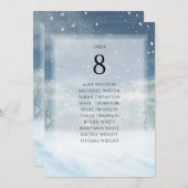 Winter Sneeuw Bos Tafel Aantal Zitkaarten Kaart (Voorkant / Achterkant)