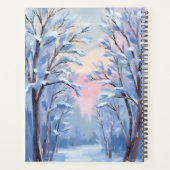 Winter Sneeuw Bos Waterverf Hout Schilderij Planner (Achterkant)