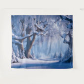 Winter Sneeuw Bosboom Wandtapijt Achtergrond Wandkleed (Voorkant (horizontaal))