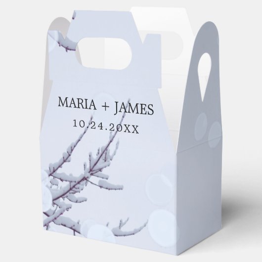 Winter sneeuw bruiloft bedankdoosjes (Geopend)