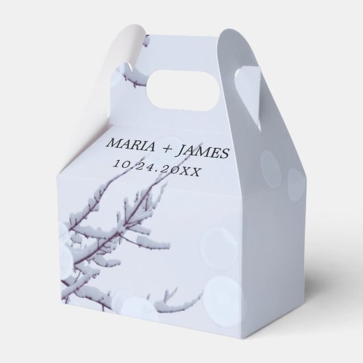 Winter sneeuw bruiloft bedankdoosjes (Voorkant Zijde)