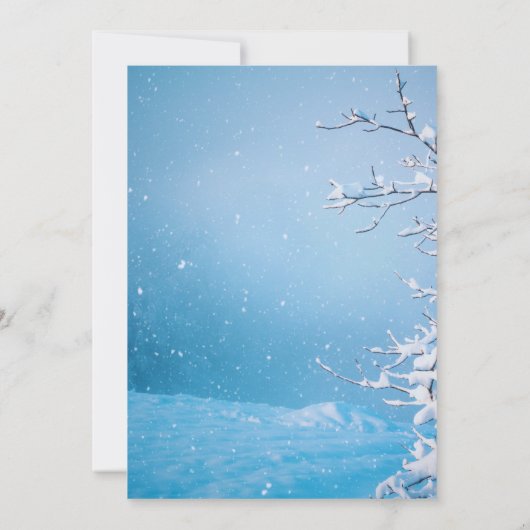 Winter Sneeuw Bruiloft Flat Save The Date Kaart (Achterkant)