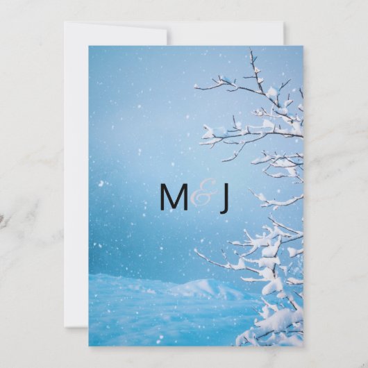 Winter sneeuw bruiloft kaart (Achterkant)