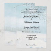 Winter sneeuw bruiloft kaart (Voorkant / Achterkant)