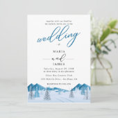 Winter sneeuw bruiloft kaart (Staand voorkant)