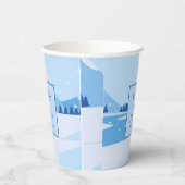 Winter sneeuw bruiloft papieren bekers (Links)