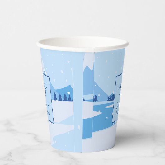 Winter sneeuw bruiloft papieren bekers (Rechts)