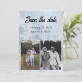 Winter Sneeuw Bruiloft save-the-date sjabloon Kaart (Staand voorkant)