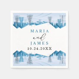 Winter sneeuw bruiloft servet