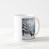 Winter Sneeuw Dennen Keramische Mok (330ml) (Voorkant rechts)