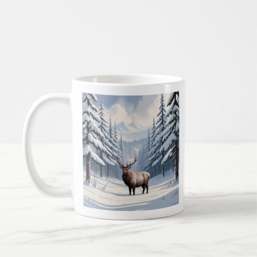 Winter Sneeuw Dennen Keramische Mok (330ml) (Links)