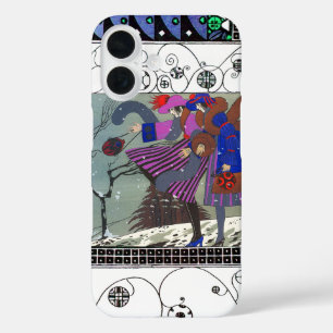WINTER SNEEUW EN SWIRLS/MODE COSTUME DESIGNER iPhone 16 HOESJE