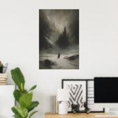 Winter Sneeuw Fantasie Kasteel Kunst Printbaar Got Poster (Thuiskantoor)