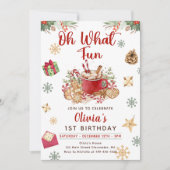 Winter Sneeuw Gingerbread Kerstkoekje Verjaardag Kaart (Voorkant)