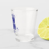 Winter Sneeuw Grappige Bachelorette Feestje Blauw Shot Glas (Rechts)