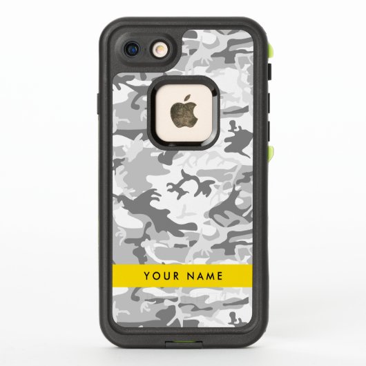 Winter Sneeuw Grijs Camouflage Je naam Personalise (Achterkant)