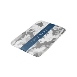Winter Sneeuw Grijs Camouflage Je naam Personalise Badmat