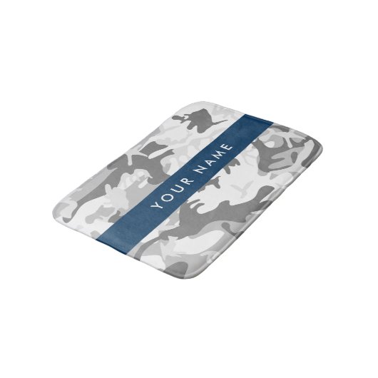 Winter Sneeuw Grijs Camouflage Je naam Personalise Badmat (Gekanteld)