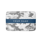 Winter Sneeuw Grijs Camouflage Je naam Personalise Badmat (Voorkant)