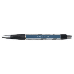 Winter Sneeuw Grijs Camouflage Je naam Personalise Pen
