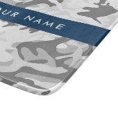 Winter Sneeuw Grijs Camouflage Je naam Personalise Snijplank (Hoek)