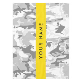 Winter Sneeuw Grijs Camouflage Je naam Personalise Tafelkleed