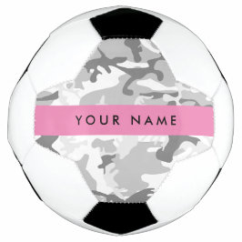 Winter Sneeuw Grijs Camouflage Je naam Personalise Voetbal