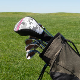 Winter Sneeuw Grijs Camouflage Jouw naam Personali Golfheadcover