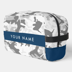 Winter Sneeuw Grijs Camouflage Jouw naam Personali Toilettasje