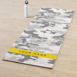 Winter Sneeuw Grijs Camouflage Jouw naam Personali Yogamat
