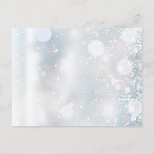 Winter Sneeuw Groen Huwelijksvoltrekking Uitnodigi Uitnodiging Briefkaart (Achterkant)