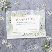 Winter Sneeuw Groene Luier Raffle Baby shower Informatiekaartje