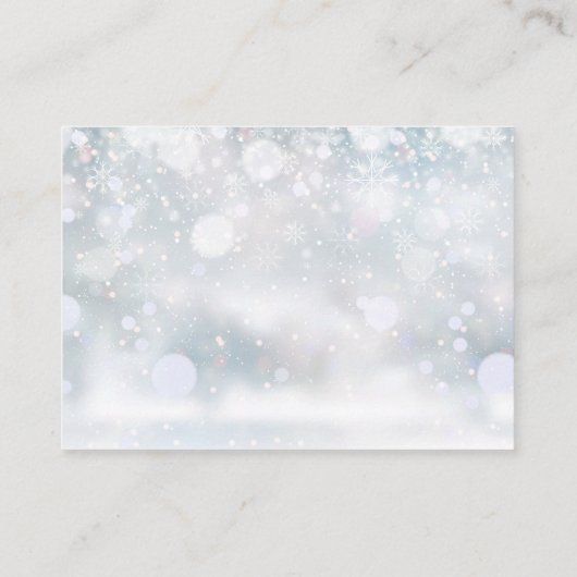 Winter Sneeuw Groene Luiers Tombola Baby Shower Informatiekaartje (Achterkant)