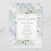 Winter Sneeuw Groene QR Code Foto Bruidsmeisjesfee Kaart (Voorkant / Achterkant)