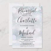 Winter Sneeuw Handtekening Script Repetitie Diner Kaart (Voorkant)