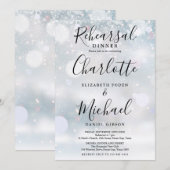 Winter Sneeuw Handtekening Script Repetitie Diner Kaart (Voorkant / Achterkant)