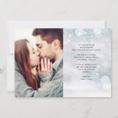 Winter Sneeuw Hart Script Foto Bruiloft Save The Date (Achterkant)