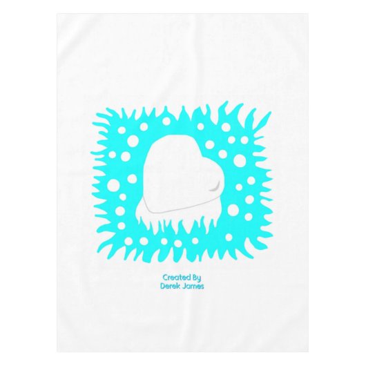 Winter Sneeuw Hart Tafelkleed (Voorkant)