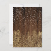 Winter sneeuw hout pijnbomen bos bruiloft kaart (Achterkant)