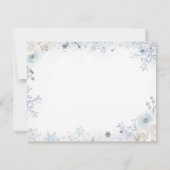 Winter Sneeuw in Liefde Sneeuwvlok Bruiloft Feest Bedankkaart (Achterkant)