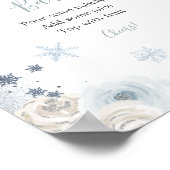 Winter Sneeuw in Liefde Sneeuwvlok Douche Mimosa B Poster (Hoek)