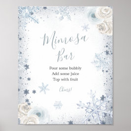 Winter Sneeuw in Liefde Sneeuwvlok Douche Mimosa B Poster