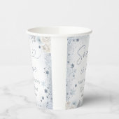 Winter Sneeuw in Love Sneeuwvlok Bruidsdouche  Papieren Bekers (Links)