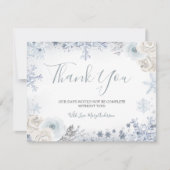 Winter Sneeuw in Love Sneeuwvlok Bruidsmeisjesfees Bedankkaart (Voorkant)