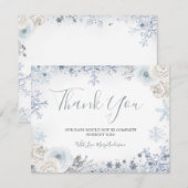 Winter Sneeuw in Love Sneeuwvlok Bruidsmeisjesfees Bedankkaart (Voorkant / Achterkant)