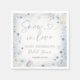 Winter Sneeuw in Love Sneeuwvlok Bruiloft Feest Pa Servet