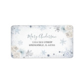 Winter Sneeuw in Love Sneeuwvlokken Shower Adres Etiket (Voorkant)