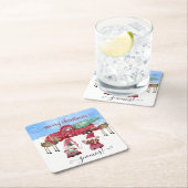 Winter Sneeuw kabouters Vrolijk Kerstmis Rode Vrac Kartonnen Onderzetters (Insitu)