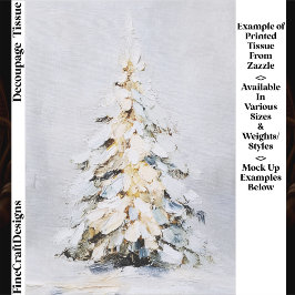 Winter Sneeuw Kerstboom, Textured FN1 Decoupage Tissuepapier